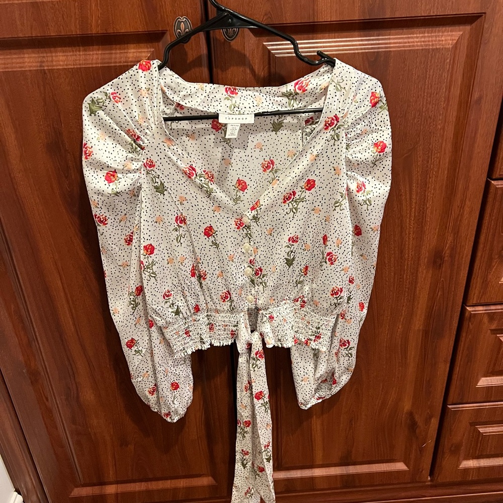 Topshop floral top size US 2